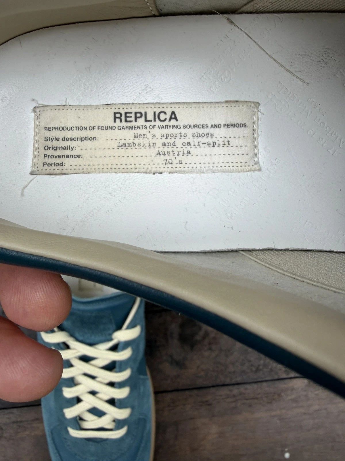 Maison Margiela Maison Margiela Replica GAT Blue 12 45 Low Tops Gum Size US 12 / EU 45 - 9 Thumbnail