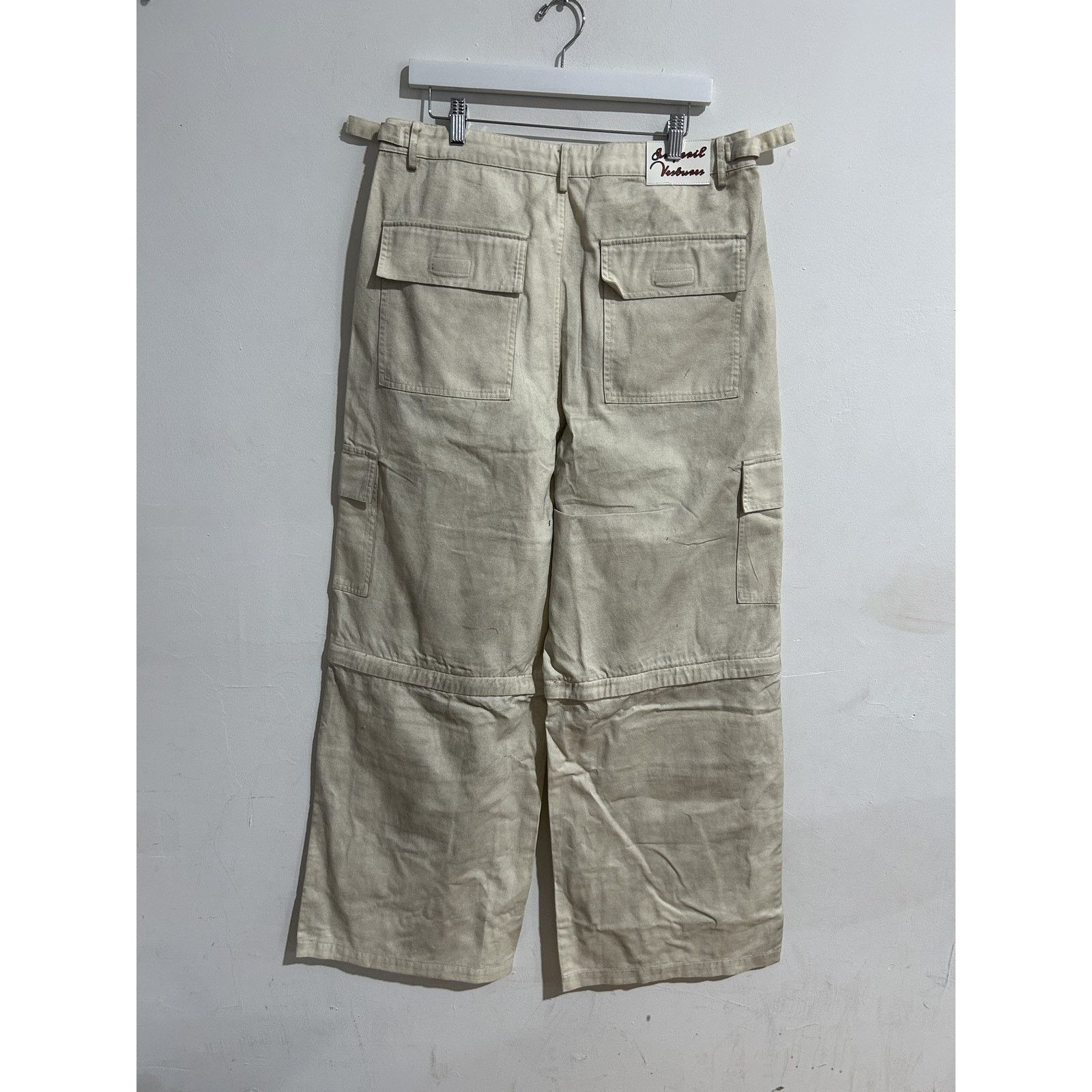 Imperial IMPERIL VESTURES DISTRESSED WHITE CARGO PANTS SIZE 34 NEW Size US 34 / EU 50 - 2 Thumbnail