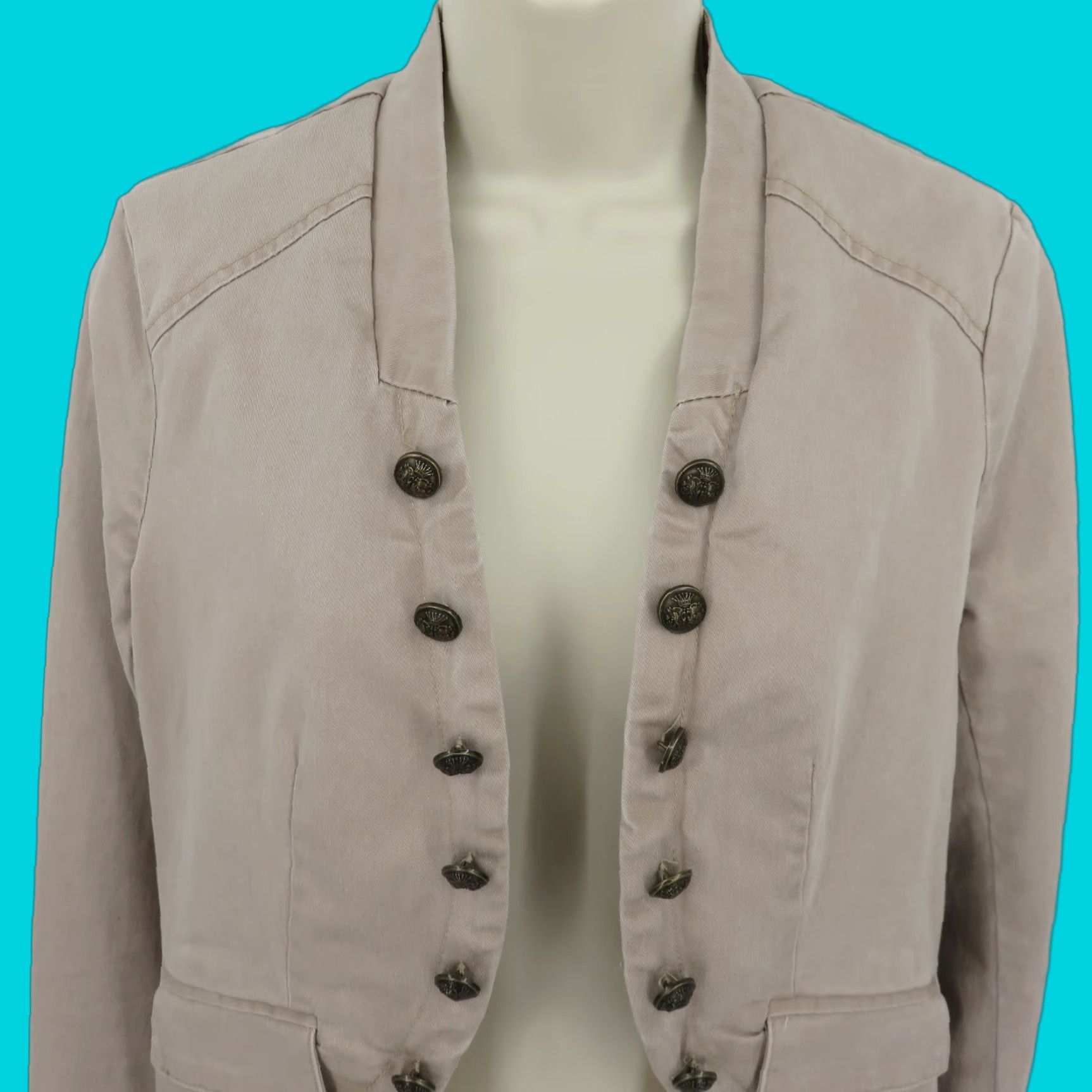 Free People Free People Jacket Women XS Natural Beige Romantic Ruffles Pockets OB 527371 Size XS / US 0-2 / IT 36-38 - 1 Thumbnail