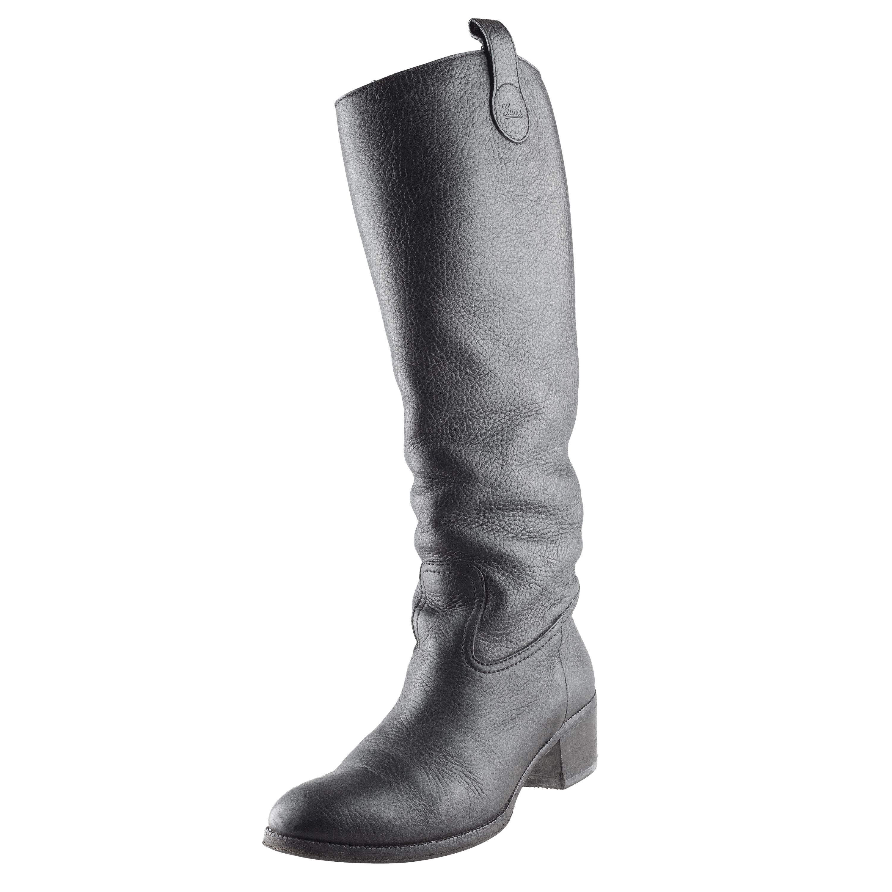 Gucci Vintage Gucci Black Leather Boots (38,5 EU) Size US 7.5 / IT 37.5 - 2 Thumbnail