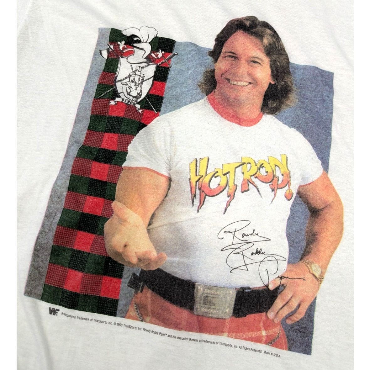 Vintage × WWE Vintage 1990 Rowdy Roddy Piper WWF Made in USA t-shirt Size US M / EU 48-50 / 2 - 2 Thumbnail