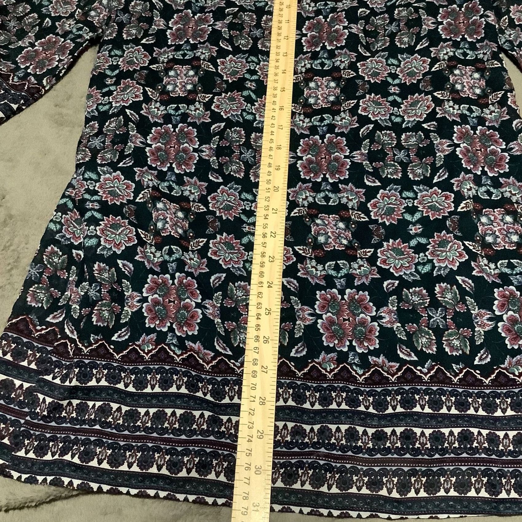 Vintage BLUE RAIN DRESS Mini Knee Length 3/4 Sleeve Floral XS Women Blue Rain Francesca's Teal Floral Knee Length Dress XS Womens 1990s Flower Size XS / US 0-2 / IT 36-38 - 4 Thumbnail