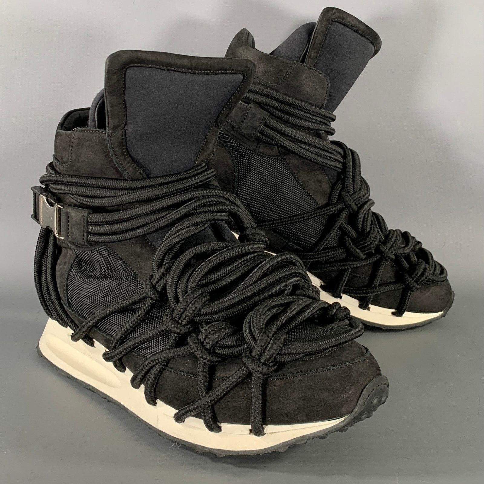 Dsquared2 Dsquared² Black Leather Velcro Strap High-Tops, FW2013 