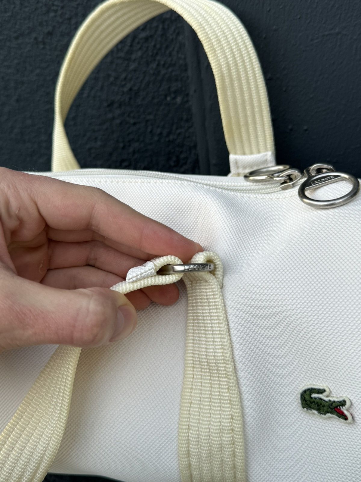 Japanese Brand × Lacoste Lacoste White Handbag Size ONE SIZE - 5 Thumbnail