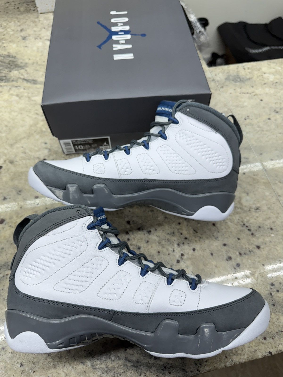 Jordan Brand Jordan 9 Retro Flint Grey French Blues Size US 10 / EU 43 - 2 Thumbnail