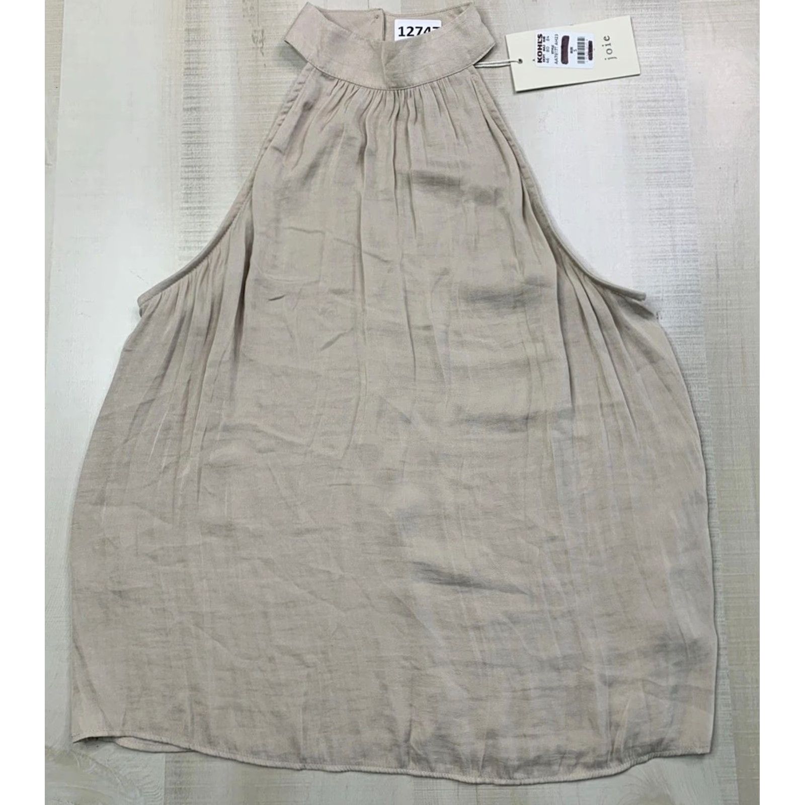 Joie VINTAGE Joie Tank Top Satin High Neck XS Beige Women Regular XS Size XS / US 0-2 / IT 36-38 - 2 Thumbnail