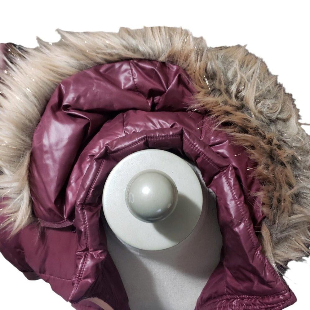 Michael Kors CT815 Michael Kors Ladies Burgundy Gold Hooded Puffer Jacket Size XL / US 12-14 / IT 48-50 - 3 Thumbnail