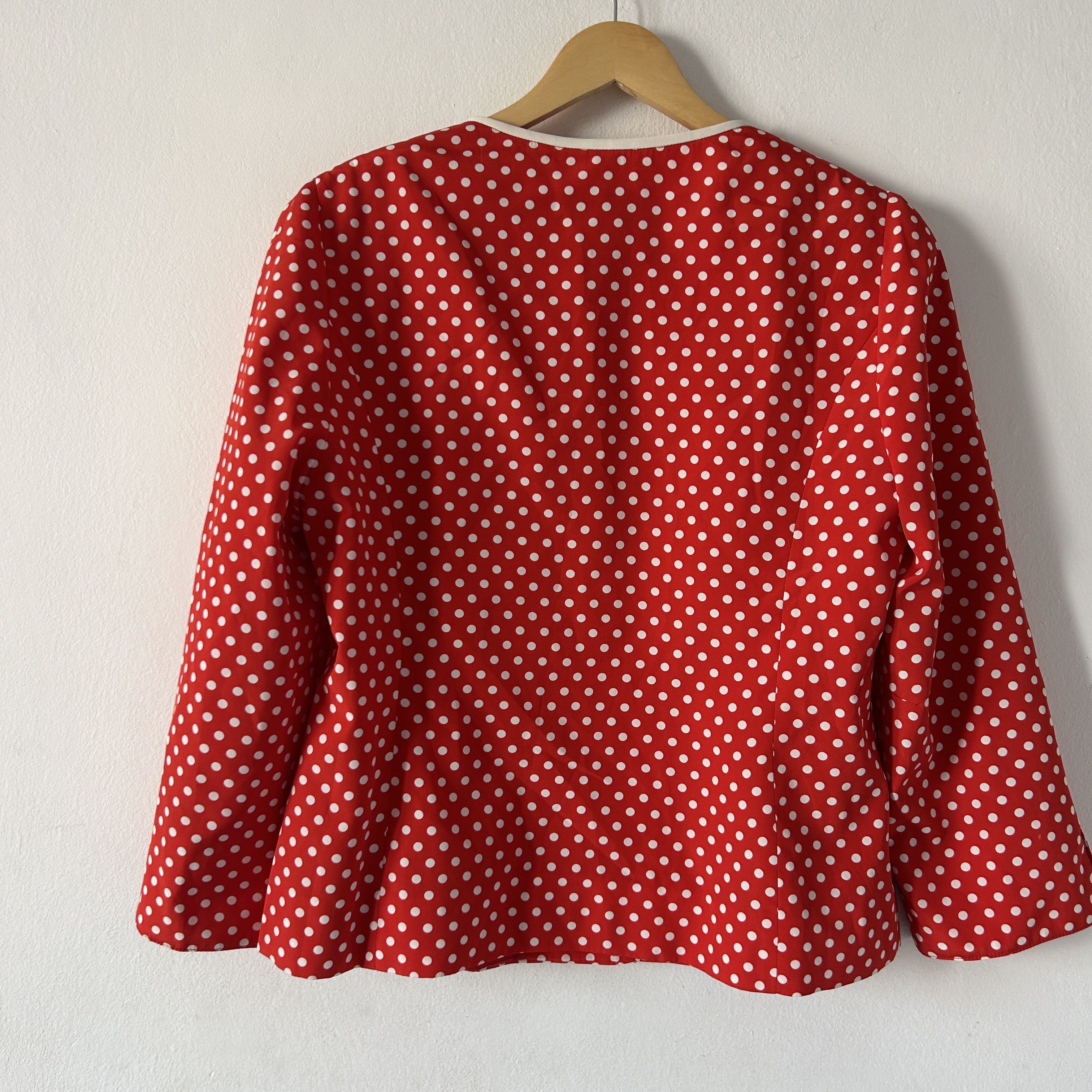 Vintage Vintage 80s Red Polka Dot Blazer Size L / US 10 / IT 46 - 11 Thumbnail
