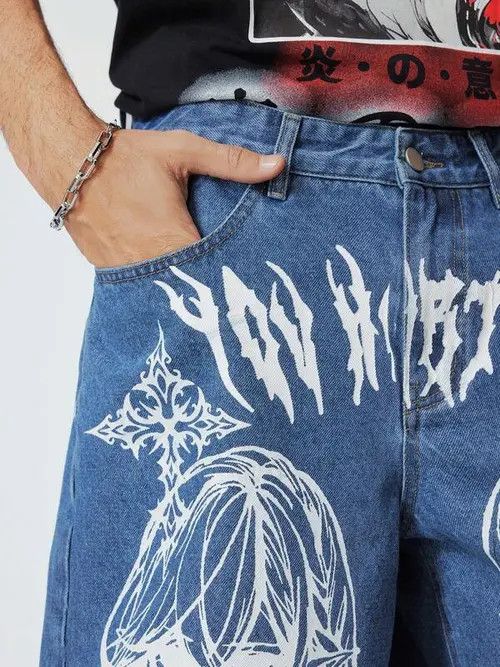 Japanese Brand × Vintage Anime Graphic Y2k Shorts Jorts Denim Size US 30 / EU 46 - 3 Thumbnail