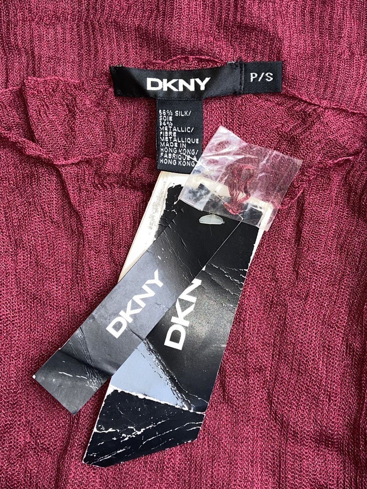 DKNY DKNY Maroon Mesh Sleeveless T-shirt Size XXS / US 00 / IT 34 - 19 Thumbnail