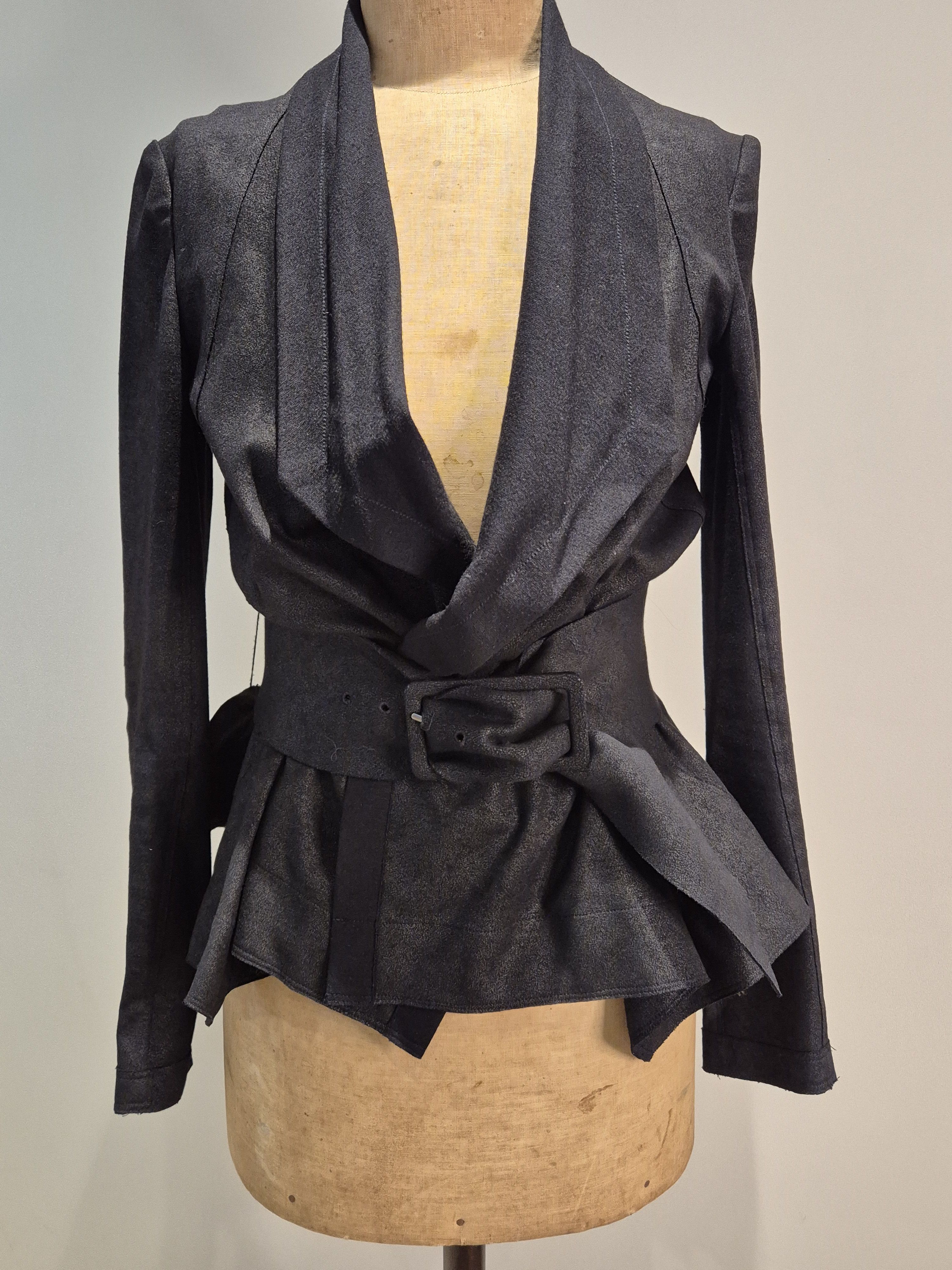 Donna Karan Donna Karan black peplum fitted jacket Size S / US 4 / IT 40 - 1 Thumbnail