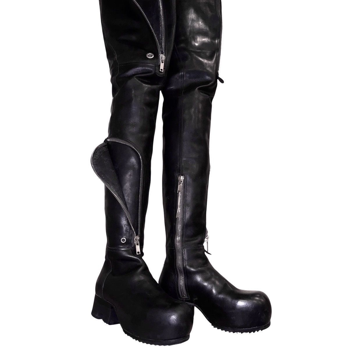 Rick Owens RickOwens Bauhaus Ballast thigh high boots Size US 7 / IT 37 - 9 Thumbnail