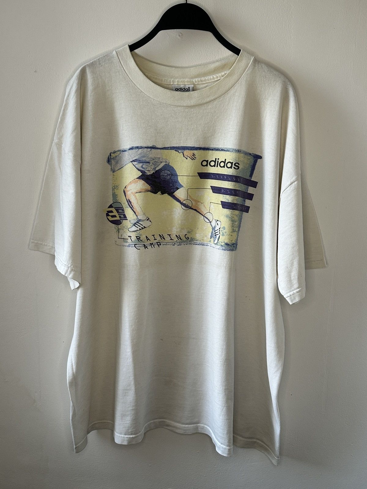 Adidas Vintage 90s Adidas Training Camp T-Shirt - Boxy Fit Size US XL / EU 56 / 4 - 1 Thumbnail