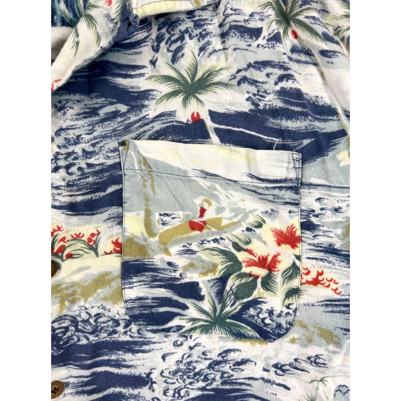 High Sierra High Sierra Shirt Adult Large Blue Floral Palm Ocean Print 100% Rayon Hawaiian Size US L / EU 52-54 / 3 - 6 Thumbnail