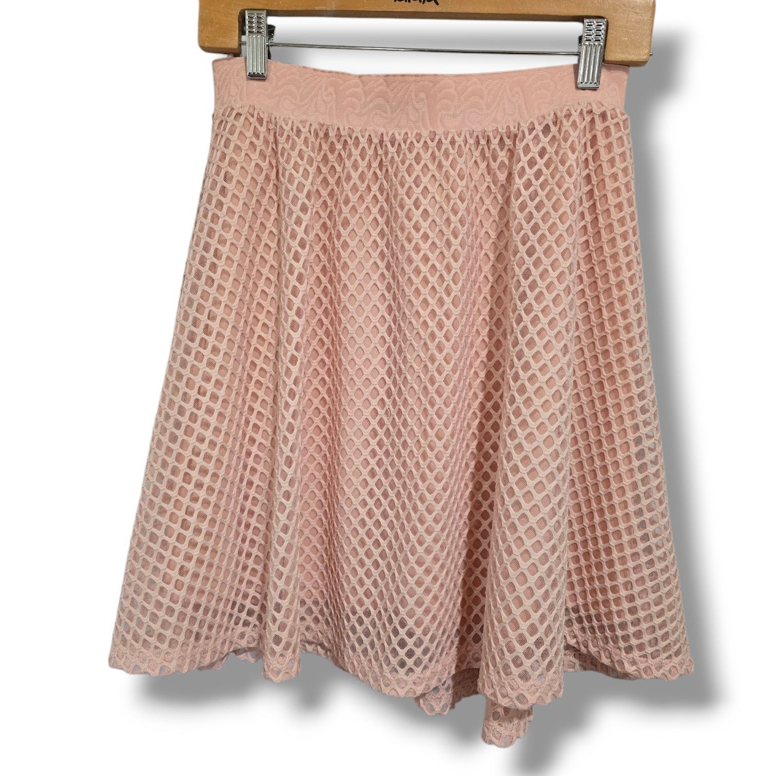 Other Metro Wear Women’s Dusty Pink Lace Overlay Skater Skirt Size 26" / US 2 / IT 38 - 1 Thumbnail