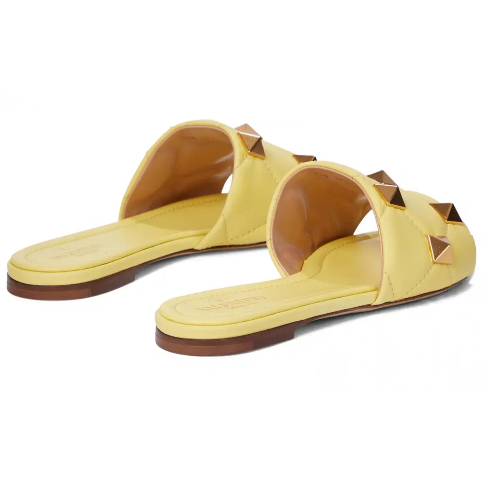 Valentino Valentino Rockstud Roman Stud Lime Yellow Leather Quilted Size US 5 / IT 35 - 10 Thumbnail