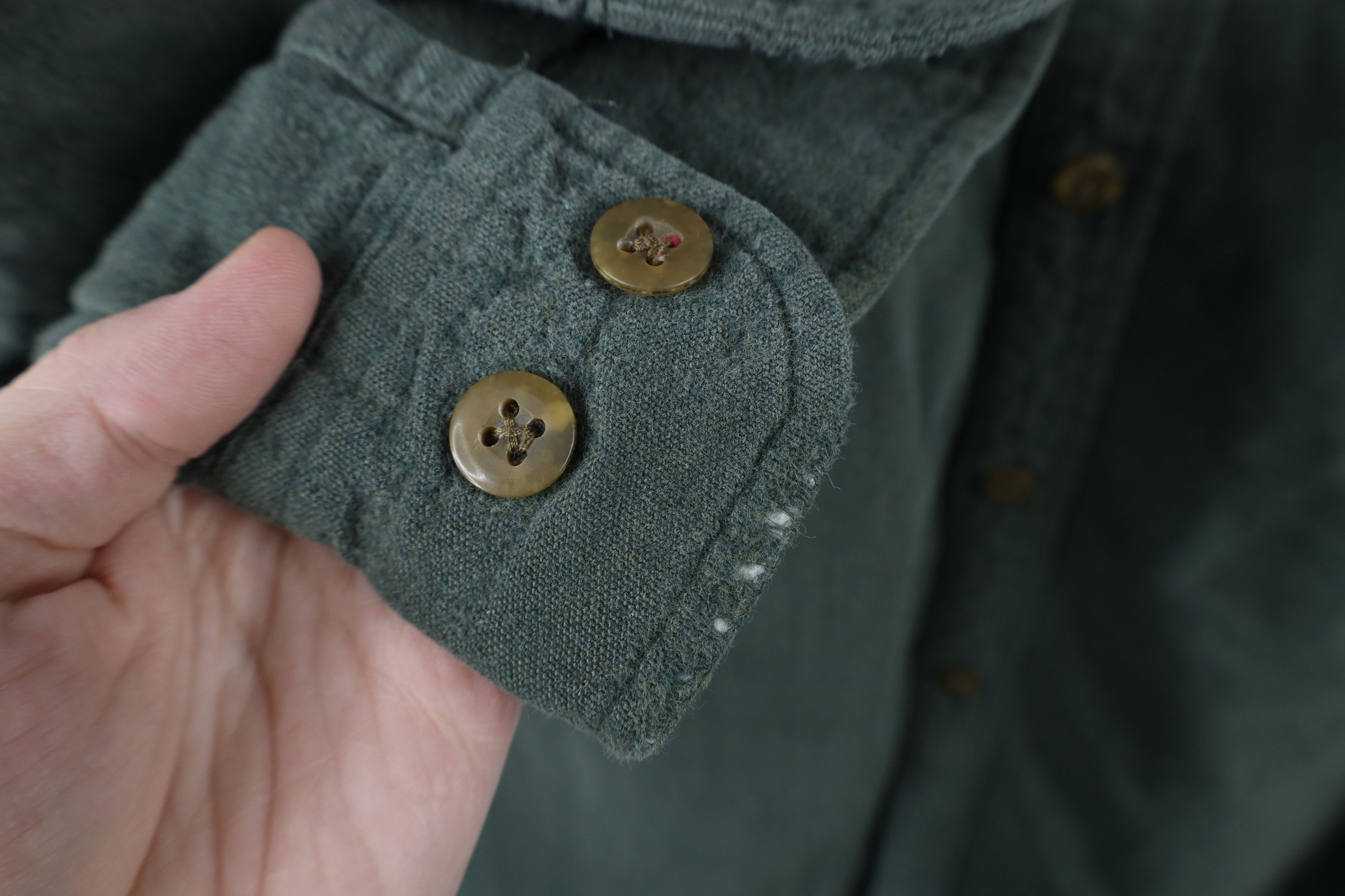 Vintage Vintage 90s Streetwear Chamois Cloth Button Shirt Green Size US XL / EU 56 / 4 - 4 Thumbnail