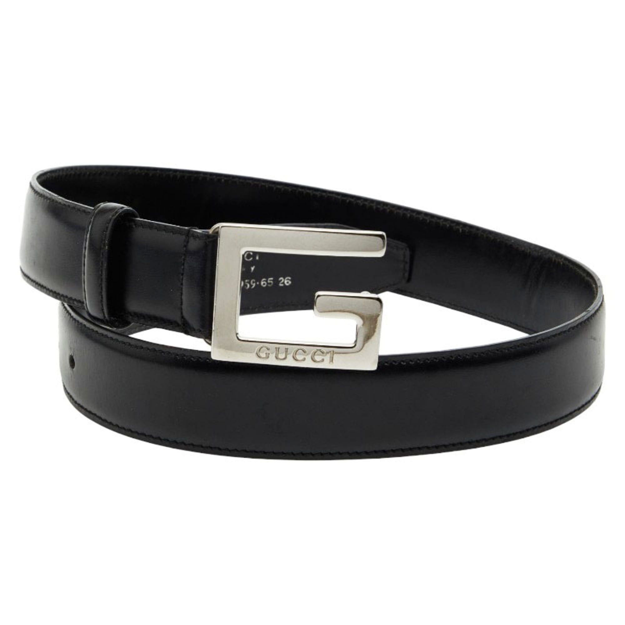 Gucci Gucci Belt Vintage Black Leather Classic G Buckle 