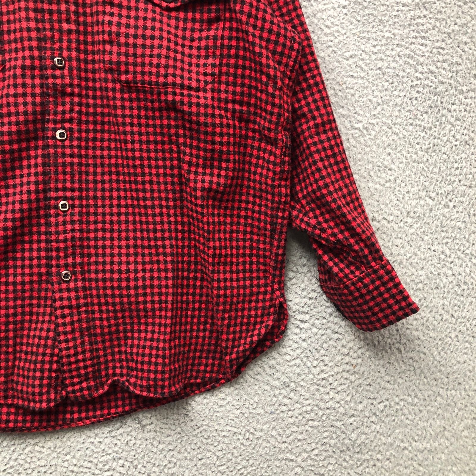 L.L. Bean Vintage LL Bean Wool Blend Button Up Shirt Men's M Check Red Size US M / EU 48-50 / 2 - 5 Thumbnail