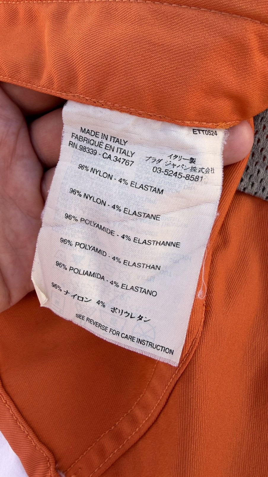 Prada SS2002 Prada Orange Nylon Biker Jacket Size US XS / EU 42 / 0 - 8 Thumbnail