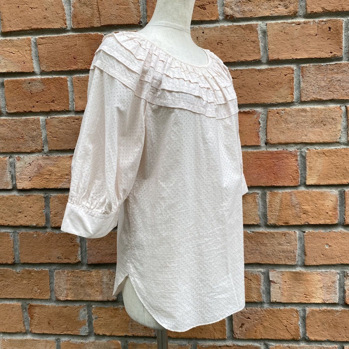 Loewe Loewe Light Pink Ruffle Front Blouse with 3/4 Sleeves Size XS / US 0-2 / IT 36-38 - 17 Thumbnail