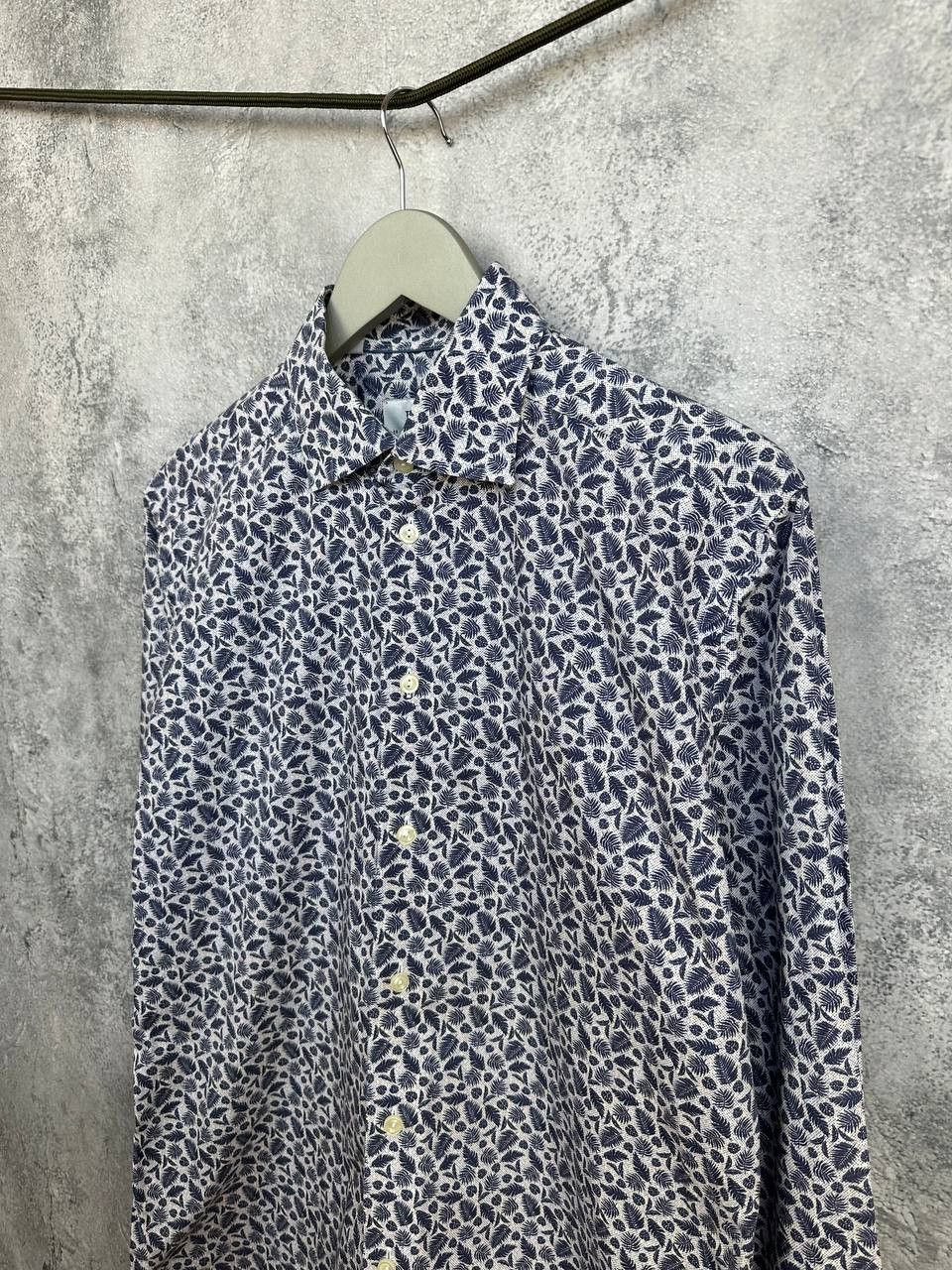 Eton Eton Button Up Shirt Floral Poplin Cotton LS Slim Fit Size US M / EU 48-50 / 2 - 5 Thumbnail