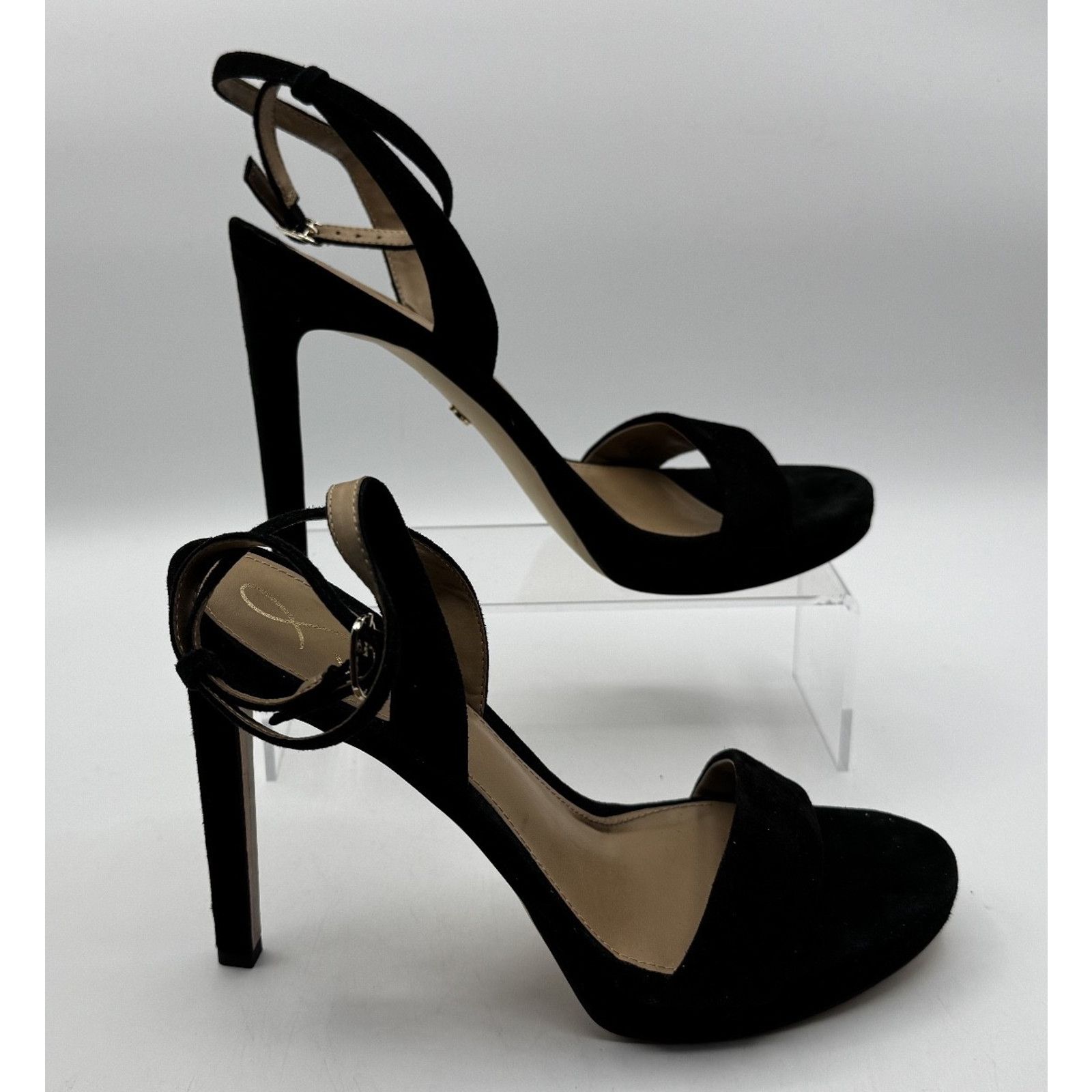 Sam Edelman Sam Edelman Bianka Sling Black Suede Heels w/ Ankle Straps Size US 8.5 / IT 38.5 - 1 Thumbnail