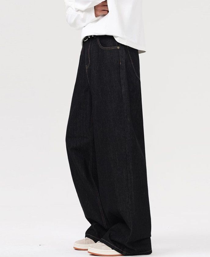 Japanese Brand Retro men's straight-leg wide-leg casual baggy jeans Size US 32 / EU 48 - 3 Thumbnail