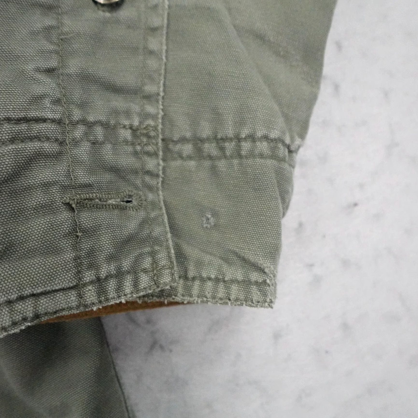 Vintage Columbia Jacket Mens Large Green Canvas Fleece Lined Button Up Shacket Utility Jacket Mid-Length Casual Workwear Outdoor Hiking Size US L / EU 52-54 / 3 - 7 Thumbnail