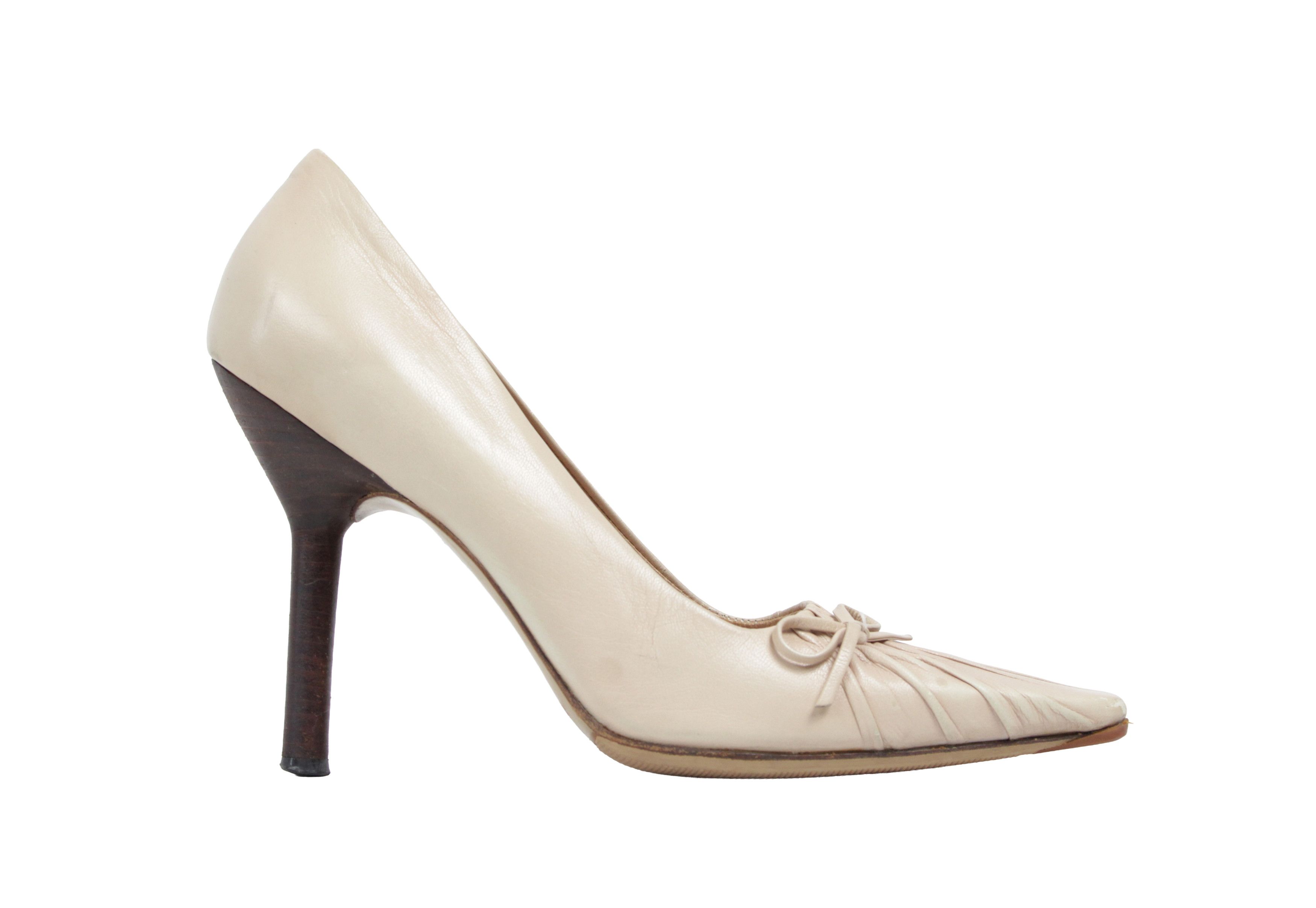 Gucci F/W99 Tom Ford Era Crinkle Bow Pumps Vintage Size US 7 / IT 37 - 1 Thumbnail