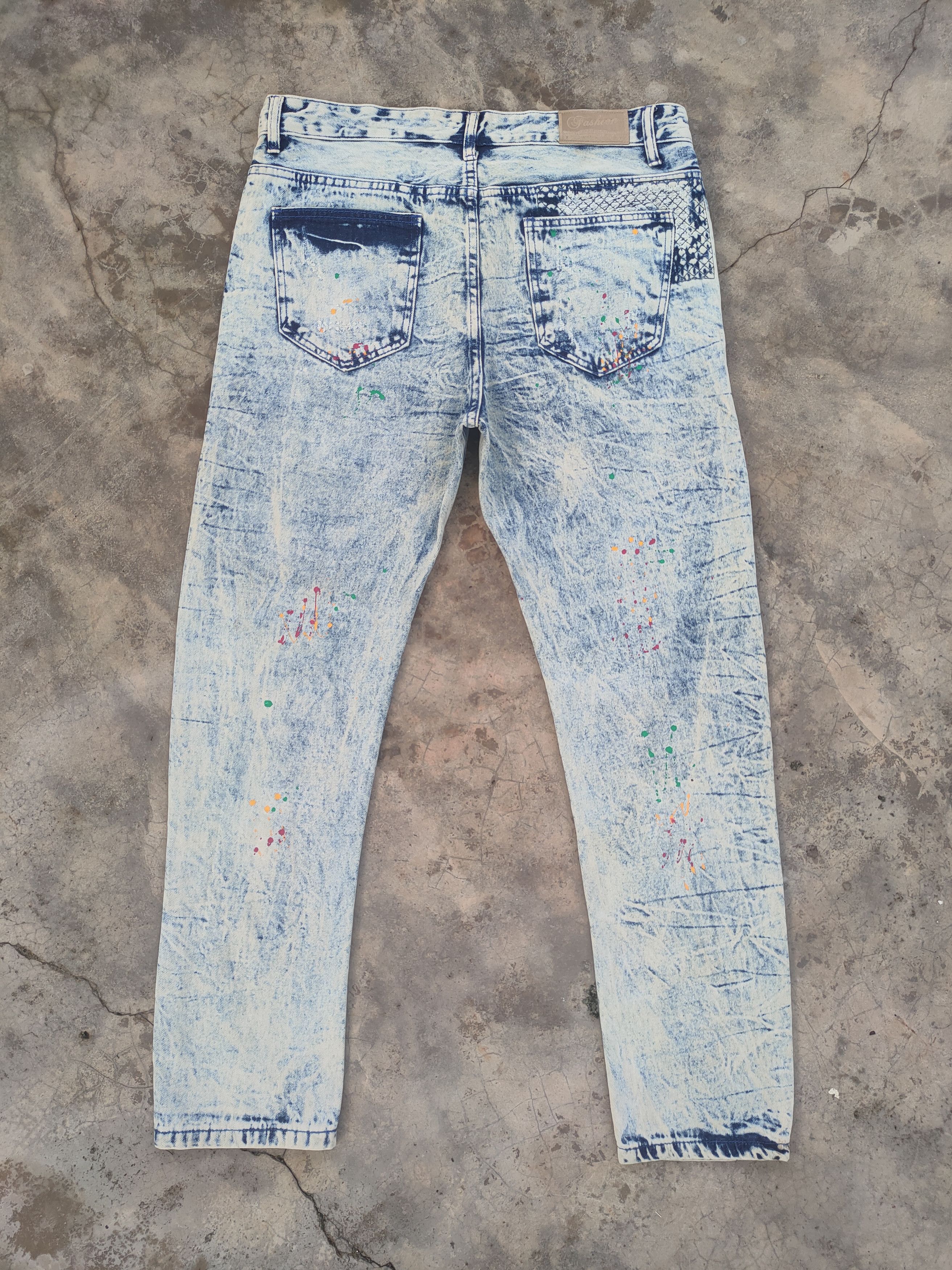 Fashion Victim VTG FASHION PAINT PATCHWORK MUD WASH DENIM JEANS DENIM Size US 36 / EU 52 - 10 Thumbnail