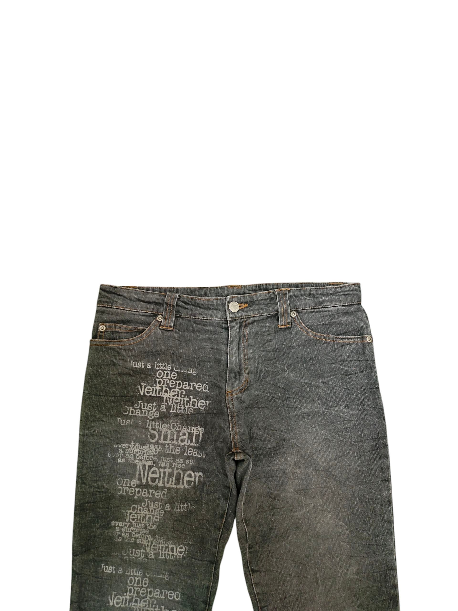 Hysteric Glamour Flare Jeans Japanese Brand Poem Printed Denim Bootcut Y2k Size US 30 / EU 46 - 3 Thumbnail