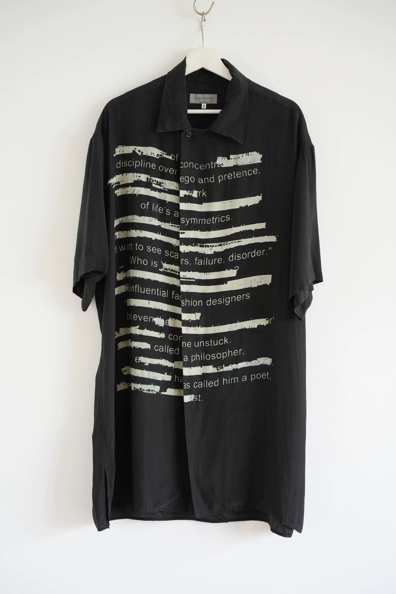 Yohji Yamamoto Yohji Yamamoto 22SS Silk Dinner Slogan Men's Shirt Size US M / EU 48-50 / 2 - 1 Thumbnail