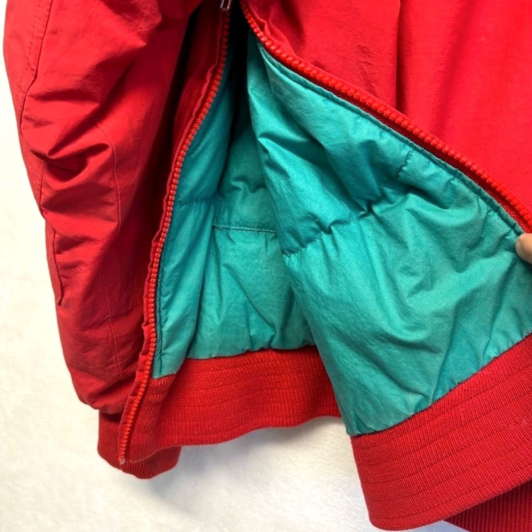 Lands' End Lands' End Vintage Down Jacket Red Pullover Anorak Puffer 1/4 Zip Ski Jacket M Men Jacket Size US M / EU 48-50 / 2 - 6 Thumbnail
