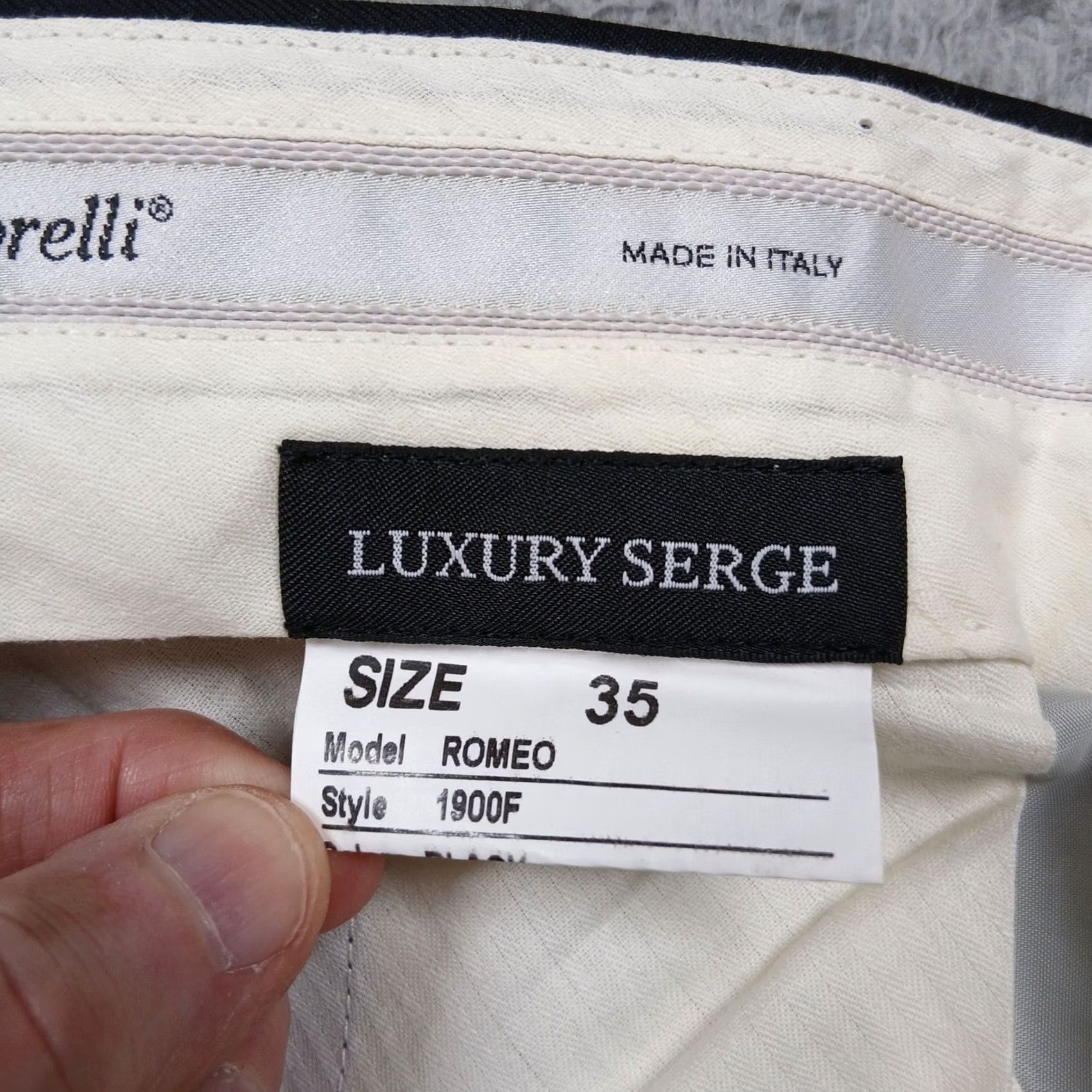 Vintage Santorelli Dress Pants Mens 35 Black Luxury Serge Wool Flat Front 30 in Inseam Rome Size US 35 - 5 Thumbnail