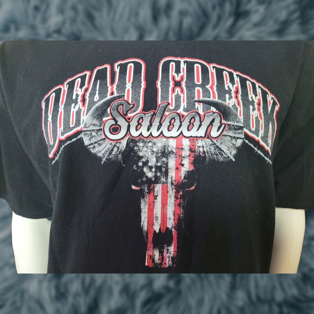 Gildan VINTAGE Dead Creek Saloon T Shirt 2XL Black USA Men Shirts Short Sleeve Crew Neck Gildan Size US XXL / EU 58 / 5 - 1 Thumbnail