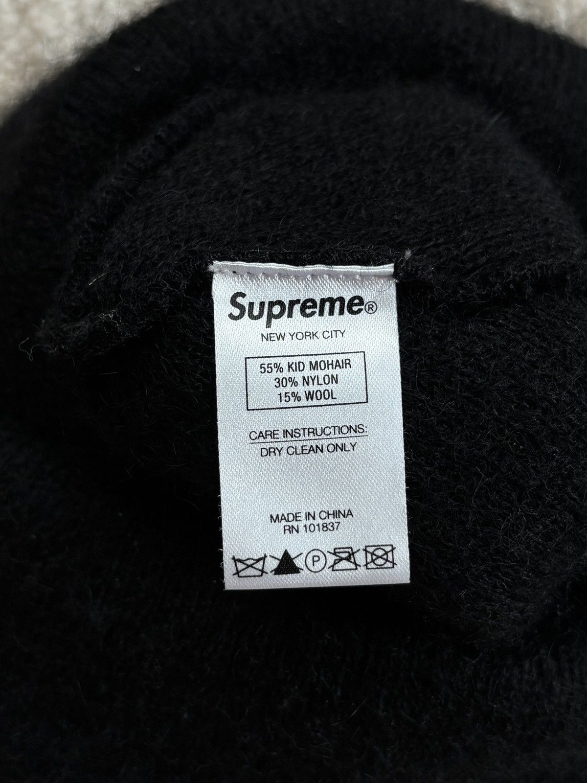 Supreme Supreme black boxlogo mohair wool nylon beanie hat Size ONE SIZE - 4 Thumbnail