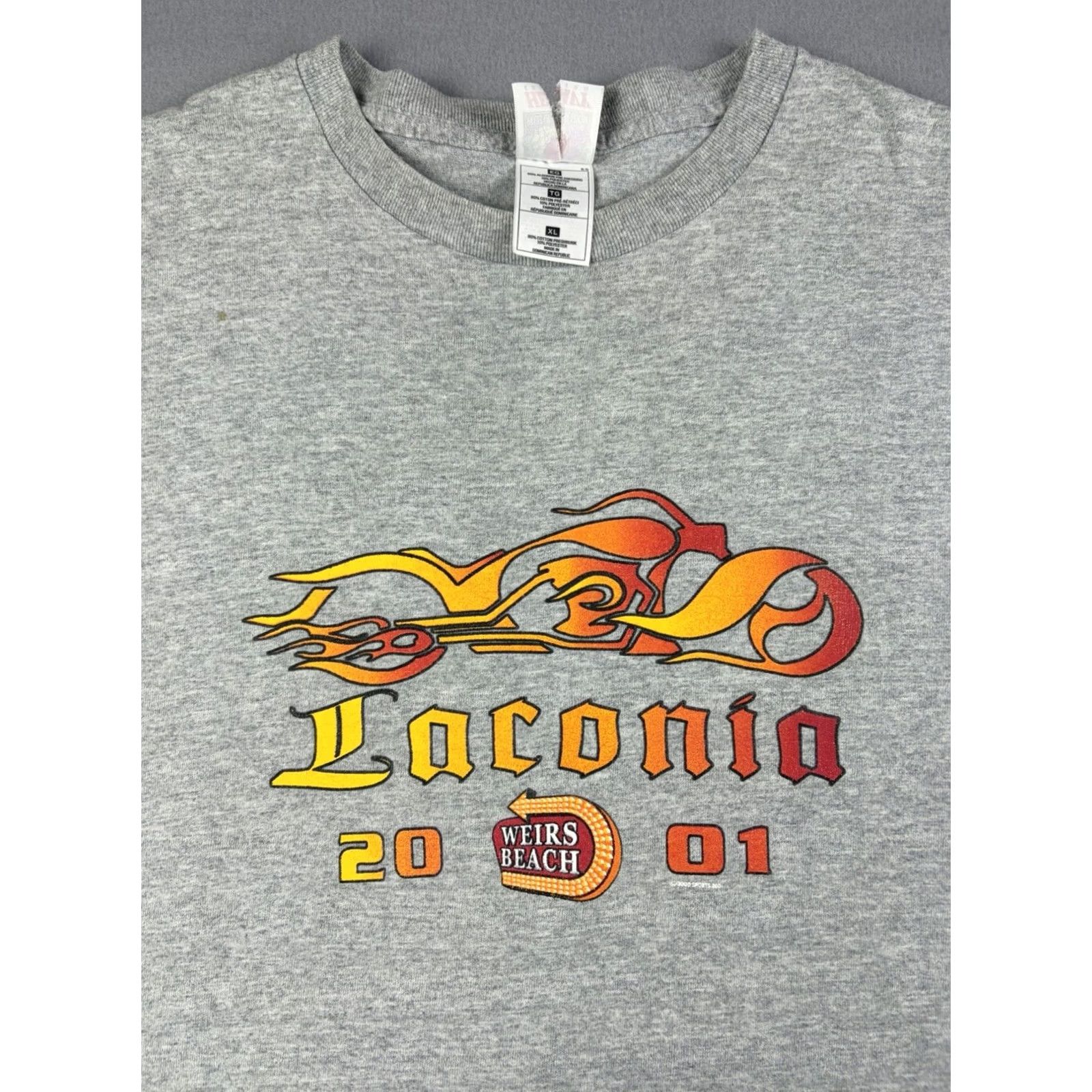 Fruit Of The Loom VINTAGE Fruit of the Loom T-Shirt Weirs Beach Motorcycle Biker Y2k Gray XL Men Pocket not specified Size US XL / EU 56 / 4 - 2 Thumbnail