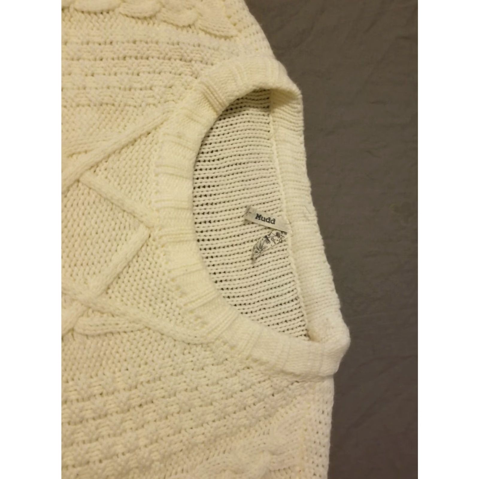 Vintage Mudd Sweater Womens L Ivory Cotton Pullover Size L / US 10 / IT 46 - 2 Thumbnail