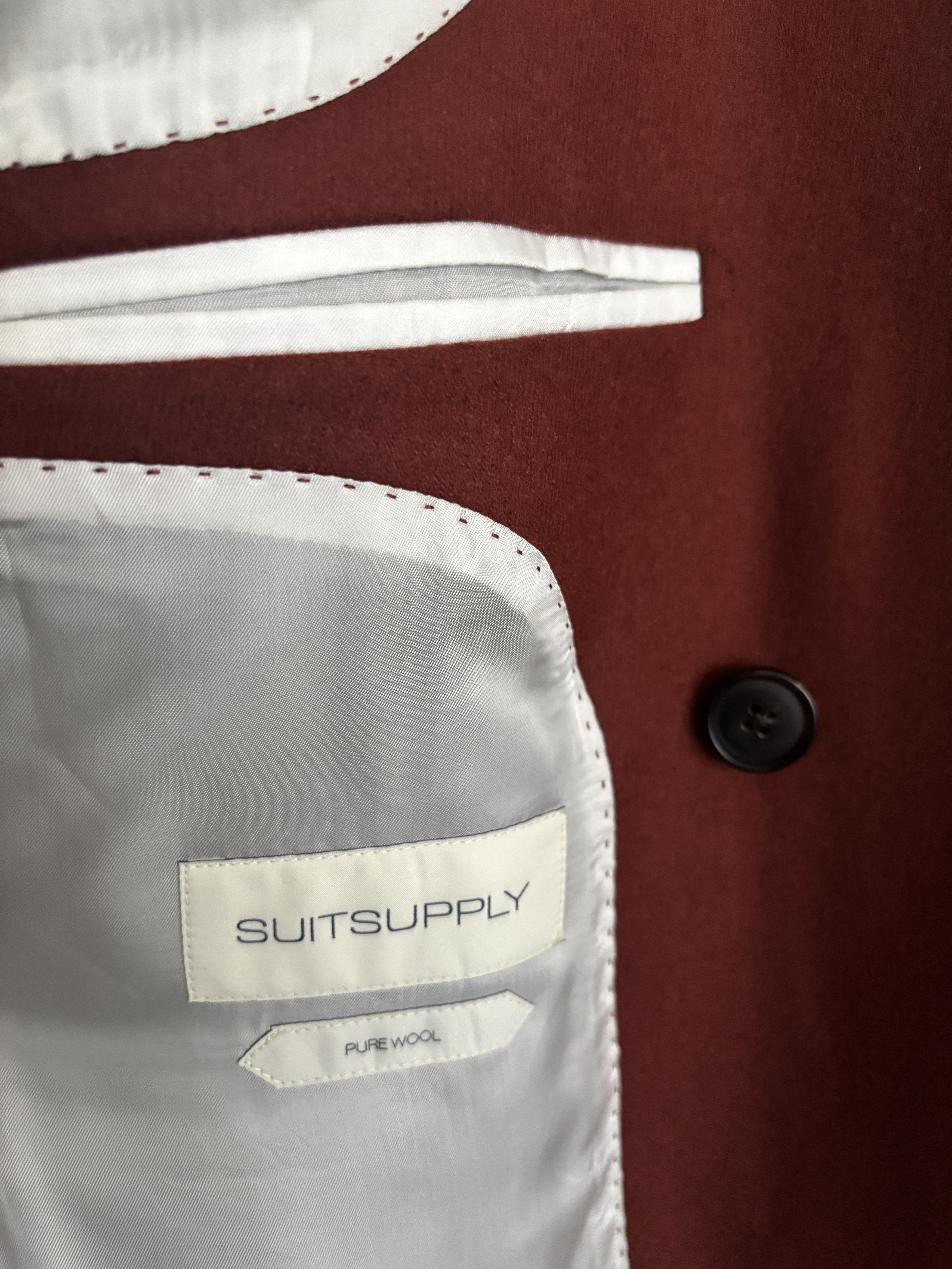Suitsupply $595 Red Double Breasted Overcoat - Small/Medium Size US M / EU 48-50 / 2 - 10 Thumbnail