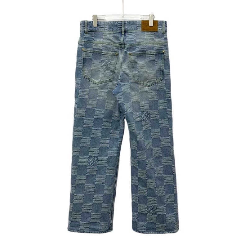 Louis Vuitton Louis Vuitton Blue washed-and-used checkerboard cotton cas Size US 32 / EU 48 - 2 Thumbnail