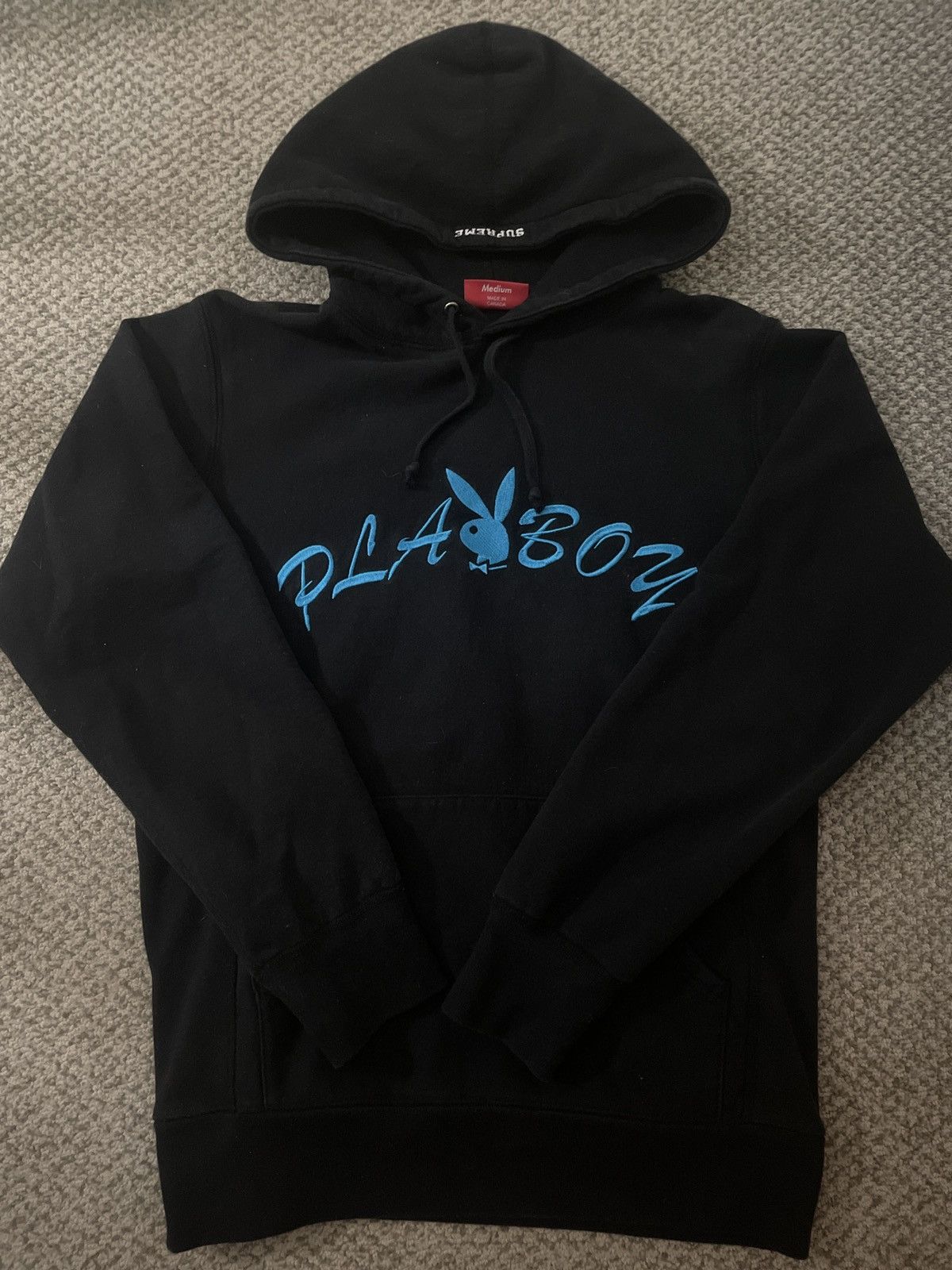 Playboy Supreme Supreme x Playboy SS17 Black Hoodie Size M Grailed