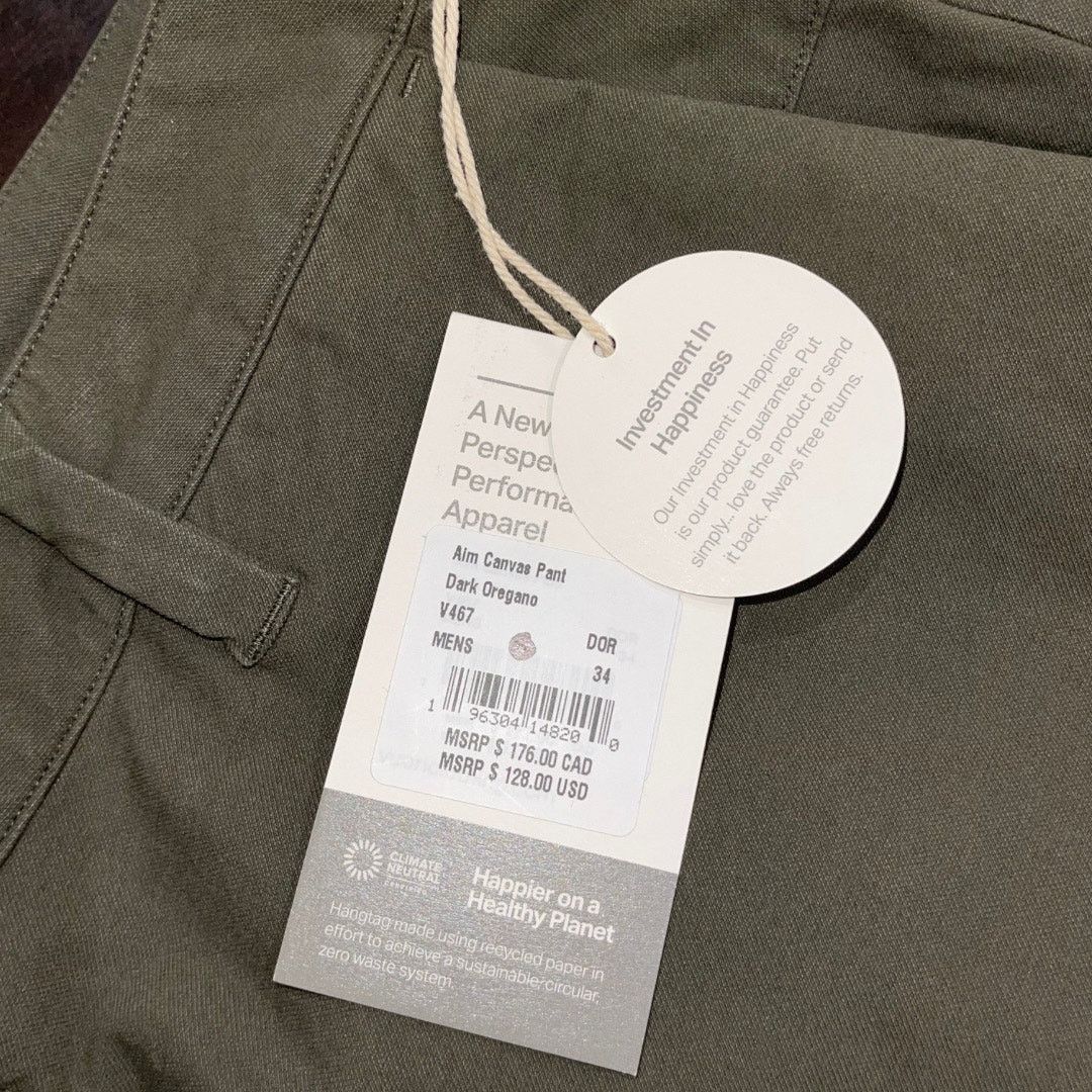 Vuori Aim Canvas Pants Dark Oregano 34 Outdoors Golf Athletic Fit Size US 34 / EU 50 - 4 Thumbnail