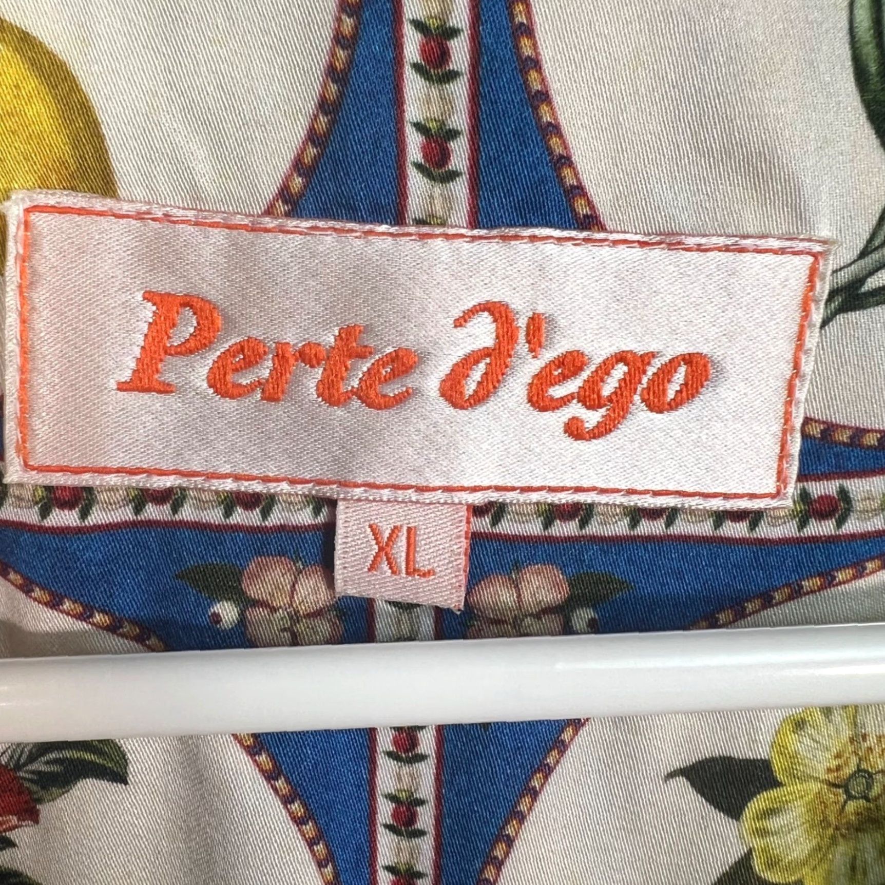 Vintage VINTAGE Perte D'Ego Mens Floral Print Modal Long Sleeve Button-Up XL Blue Shirt Mens Size US XL / EU 56 / 4 - 3 Thumbnail