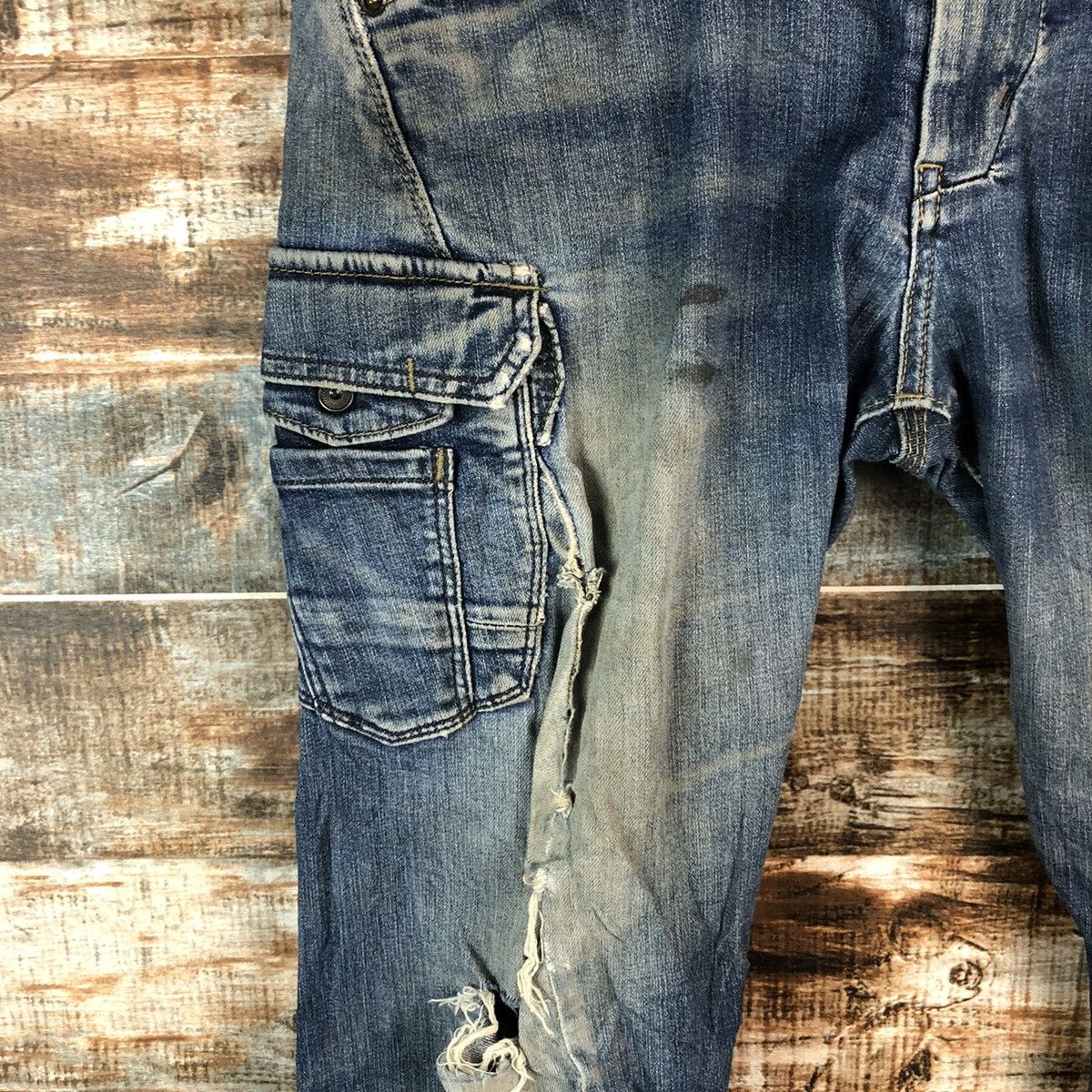 Japanese Brand Even River Blue Distressed ripped Denim Pants #A2150 Size US 30 / EU 46 - 9 Thumbnail