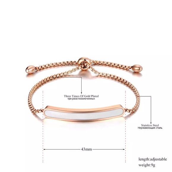 Other Stainless Steel White Glaze Chain Bracelet Size ONE SIZE - 3 Thumbnail