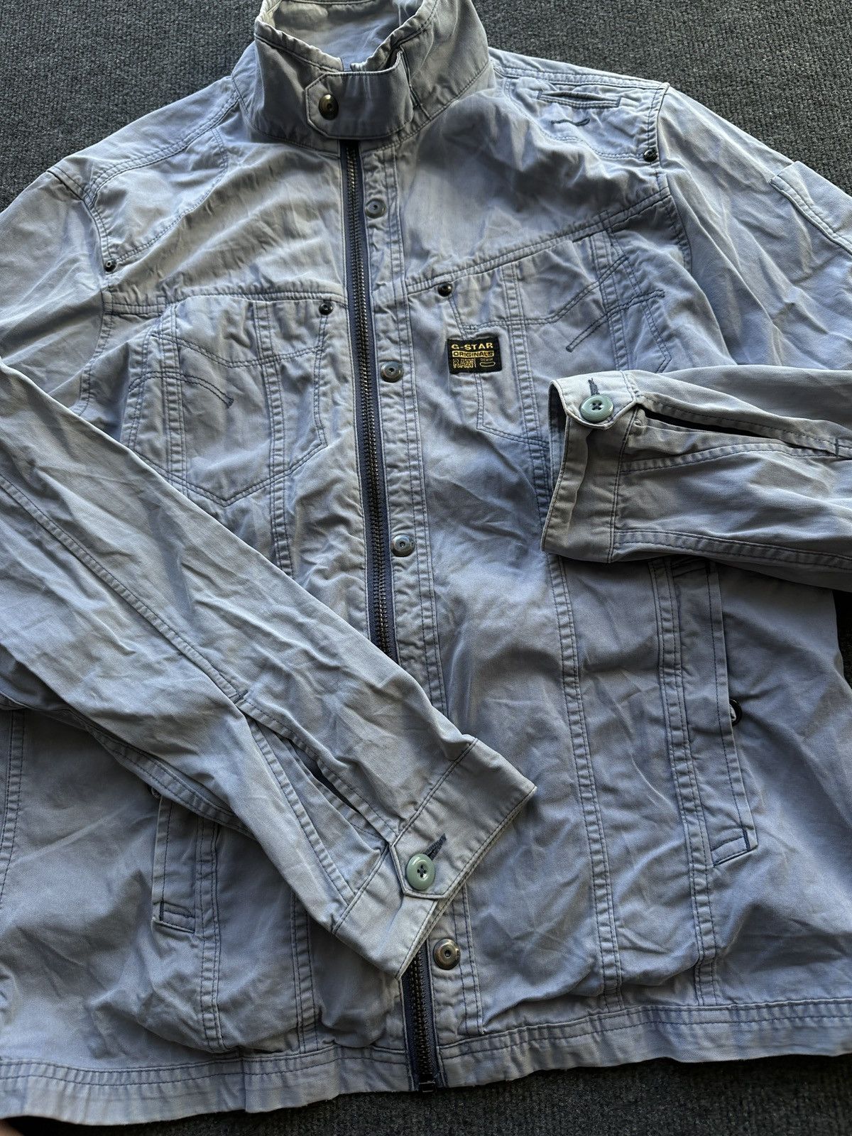 G-Star 🚨 G STAR RAW MEN Y2K VNTG OVERSHIRT Zip Jacket FADED Size US L / EU 52-54 / 3 - 9 Thumbnail