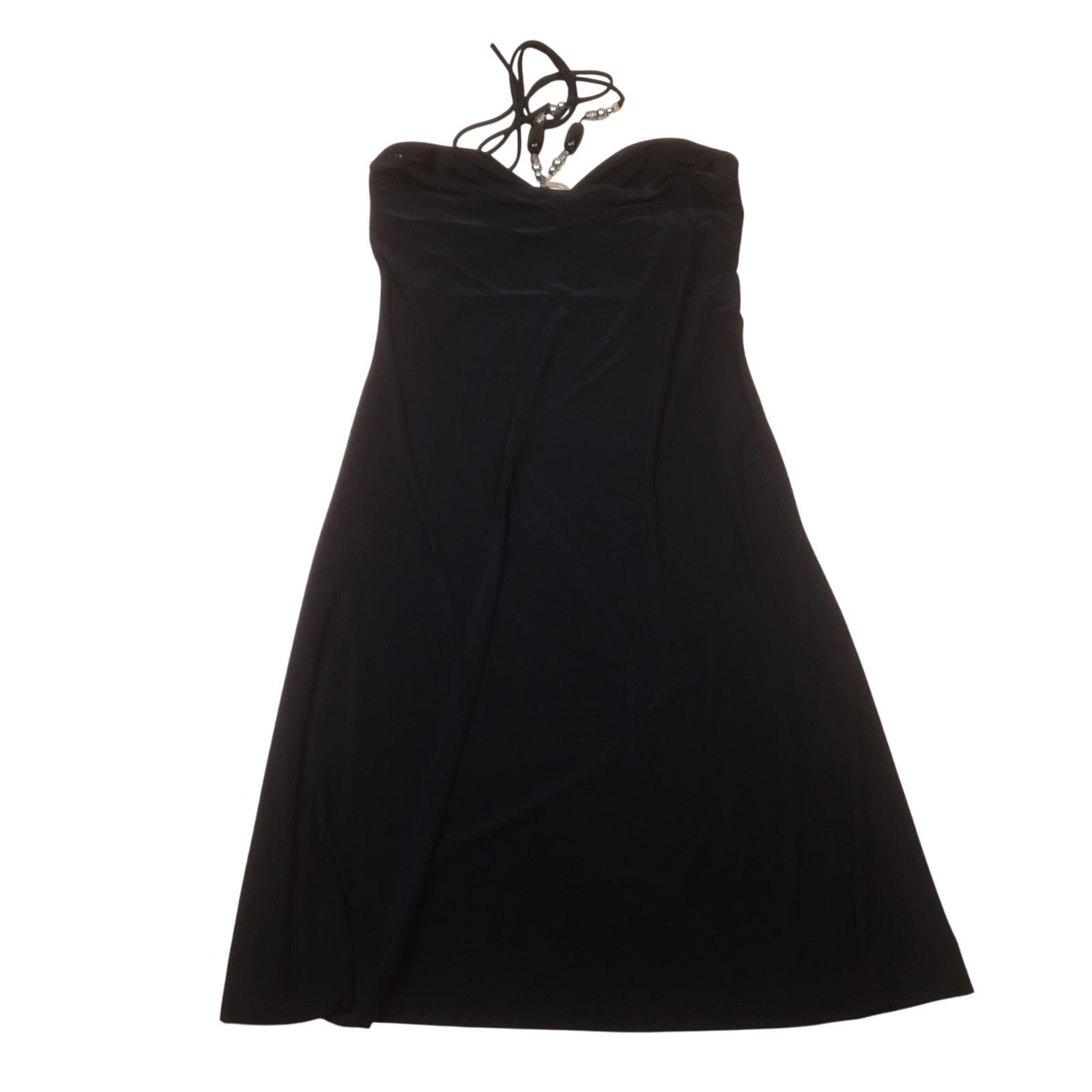 Vintage Vintage Sparkling Stars y2k Black Halter Summer Dress Size L / US 10 / IT 46 - 6 Thumbnail