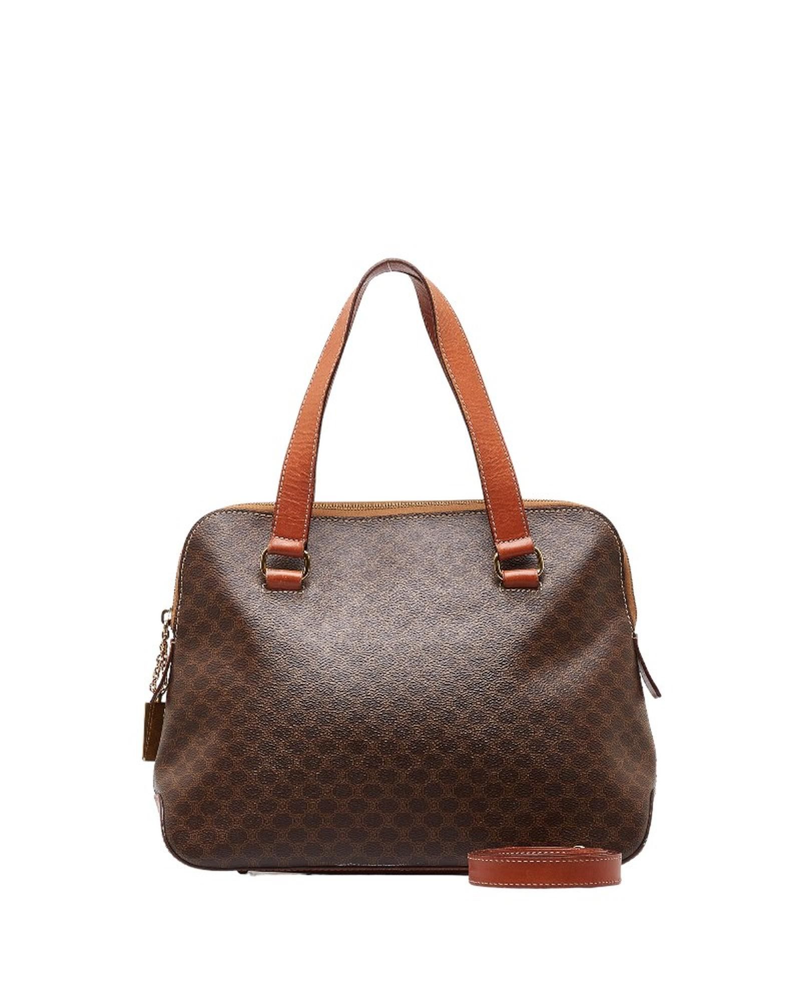image of Celine Canvas Handbag In Brown - Excellent Condition, Women's