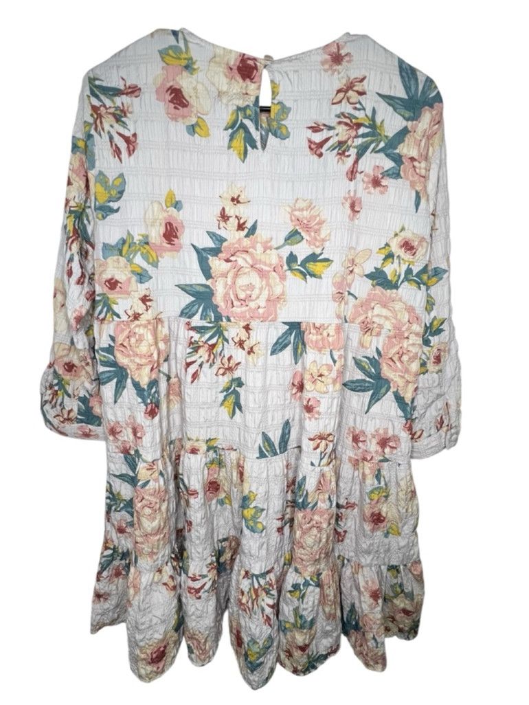Zara ZARA Floral Patterned Tiered Babydoll Long Sleeve Mini Dress Size L / US 10 / IT 46 - 4 Thumbnail